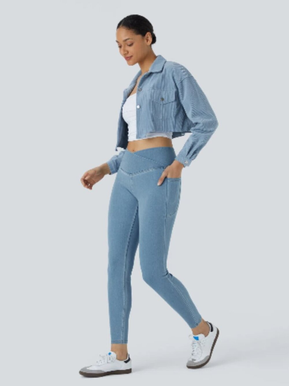 HALARA flex crossover washed Leggings sz M NWT retail $59